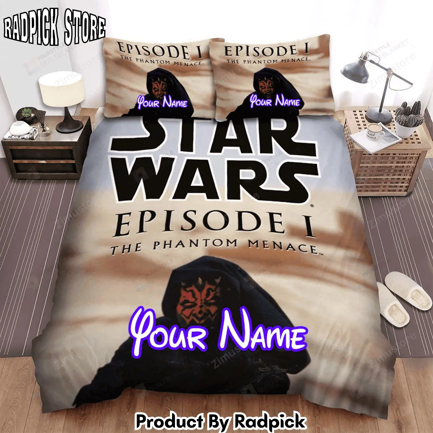 Radpick star wars episode i the phantom menace gilroy damaggio williamson movie poster bed sheets spread comforter duvet cover personalized name bedding sets rp3271987
